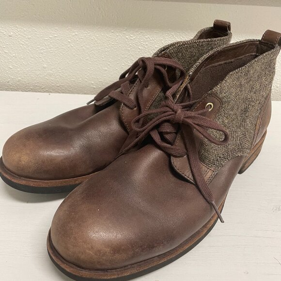 UGG Boots Men's Size 11 1/2 Leather and Wool Tweed Lace Up - Picture 1 of 8